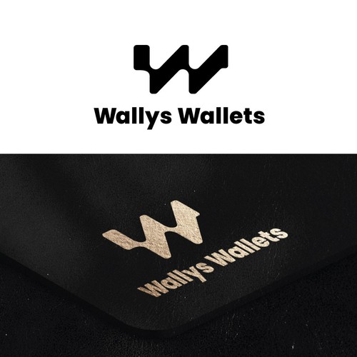 Leather logo with the title 'Logo Design for Wallys Wallet'