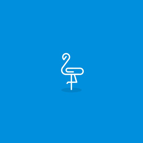Flamingo logo with the title 'Design a Minimal flamingo+paper clip Logo For Stationery'
