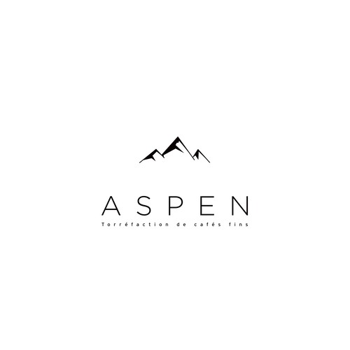 Refined logo with the title 'Aspen Coffee | Submitted logo #126'