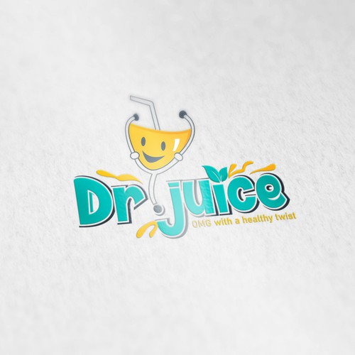 Juice bar design with the title 'Logo and brand for a unique juice bar'