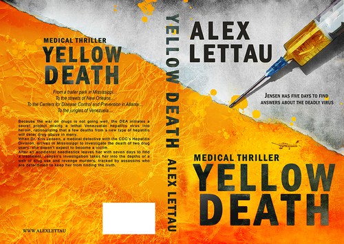 Thriller book cover with the title 'Yellow Death'