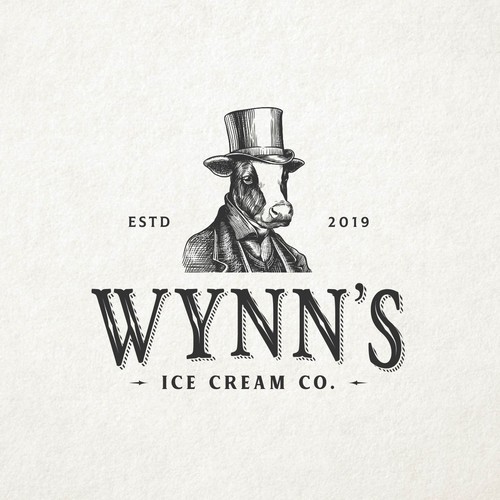 Ice cream shop design with the title 'Wynn's Ice Cream Co.'