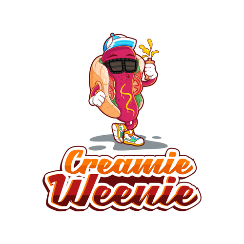 Hot dog logo with the title 'Creamie Weenie'