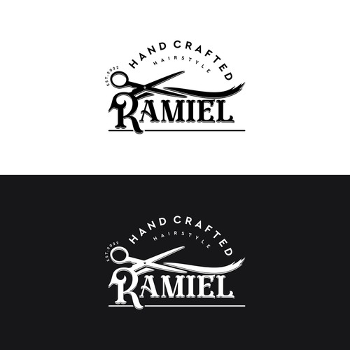 Haircut logo with the title 'A stylish barbershop logo design'