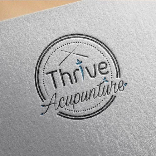 Acupuncture logo with the title 'Logo concept for Thrive Acupuncture'