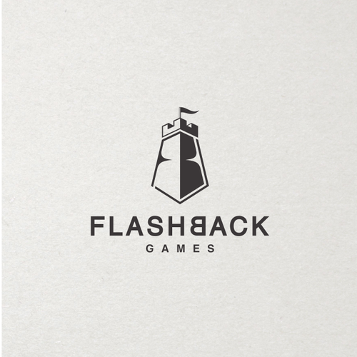 Castle design with the title 'logo for flashback games'