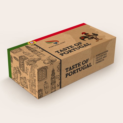 Cardboard design with the title 'package and Logo design'