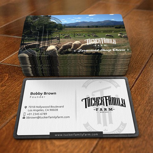 Embossed design with the title 'farm business card'