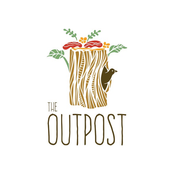 Season logo with the title 'Woody logo for The Outpost'