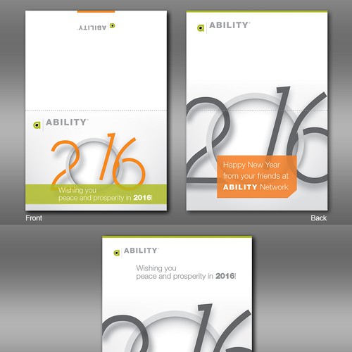 New Year's design with the title 'ABILITY Network New Year Post Card & Emailer'
