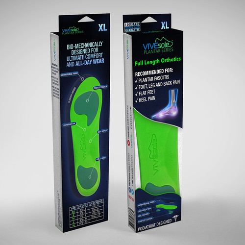 Best design with the title 'VIVEsole Insole Packing'