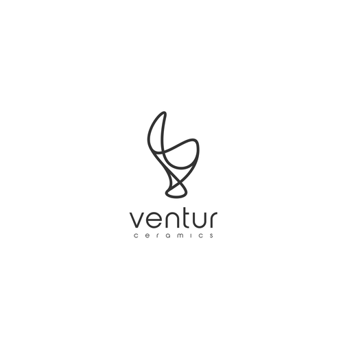Art logo with the title 'Unique logo Ventur Ceramics'