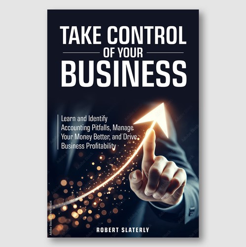 Small business design with the title 'Business Growth Cover – Illuminated Arrow & Financial Clarity'
