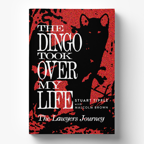 Biography book cover with the title 'Book Cover Design for Famous Australian Dingo Story'