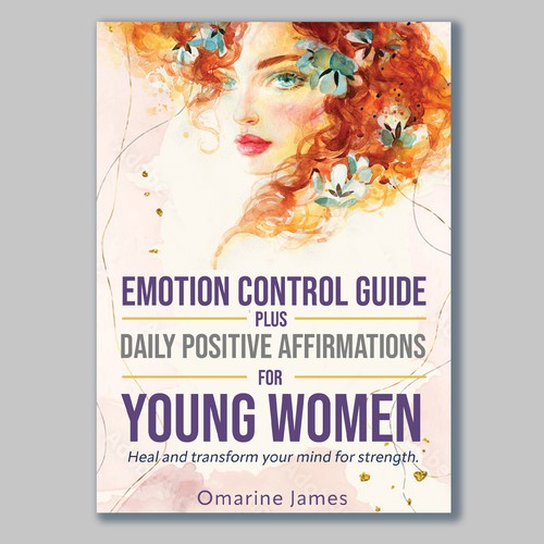 Meditation book cover with the title 'Book cover for positive thinking'