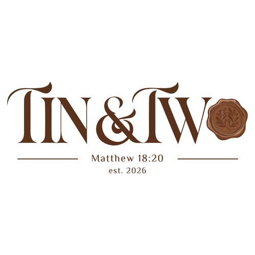 Touch design with the title 'Tin & Two — Logo Refinement'