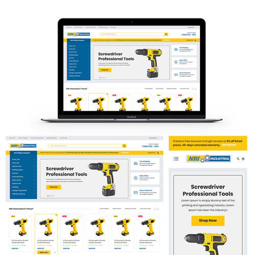 Product website with the title 'WebDesign'