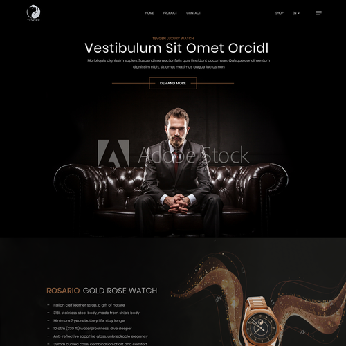 Luxury website with the title 'Tevgen Luxury Watch'