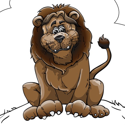 Animal character artwork with the title 'Lion'