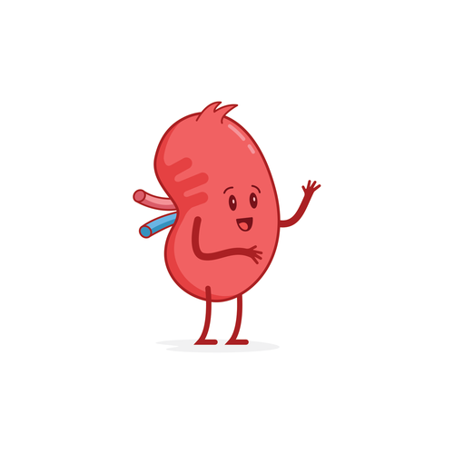 Hello design with the title 'Kidney Mascot'