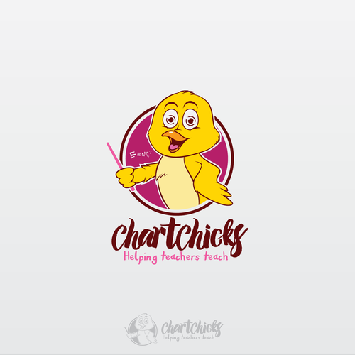Teacher logo with the title 'chick character for ChartChicks'