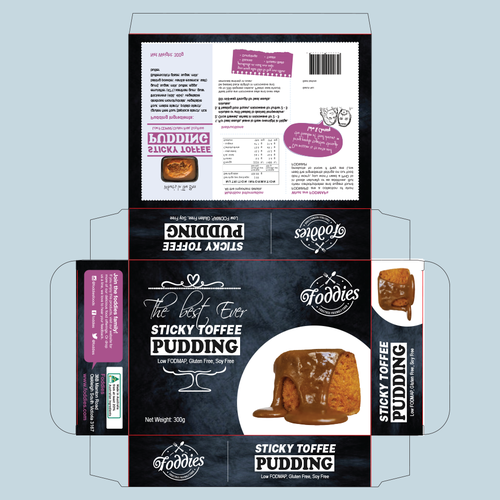 Product packaging with the title 'Decadent Frozen Dessert Packaging Design'