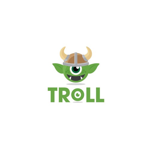 Viking ship logo with the title 'Troll logo'