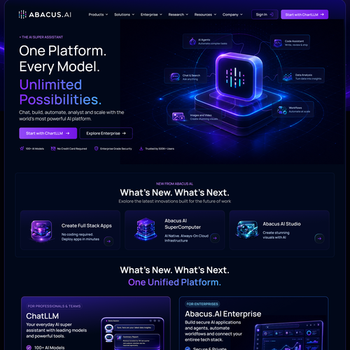 UX design with the title 'Abacus AI'