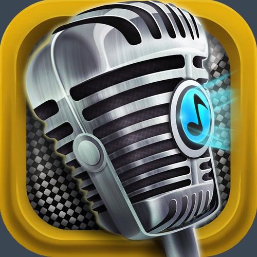 Microphone design with the title 'Music Game Icon'