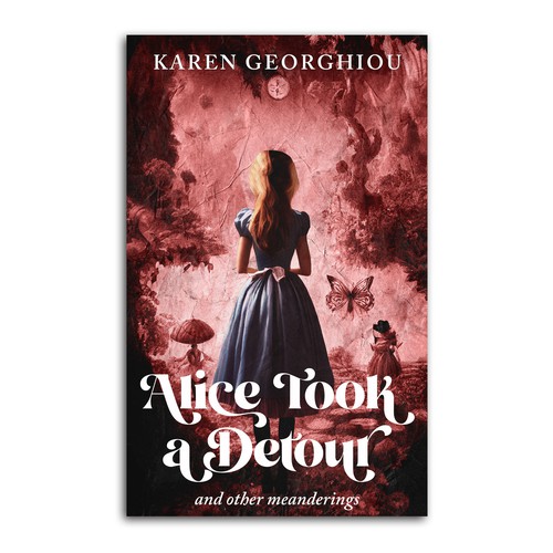 Alice in Wonderland design with the title 'Book cover for Alice in Wonderland book'