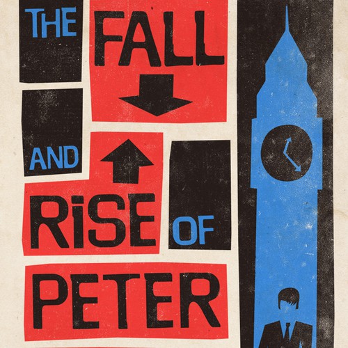 Typography book cover with the title 'Book Cover design for "The Fall and Rise of Peter Stoller"'