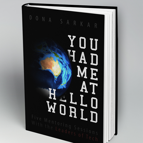 Technology book cover with the title 'Book cover, You Had Me At Hello World'