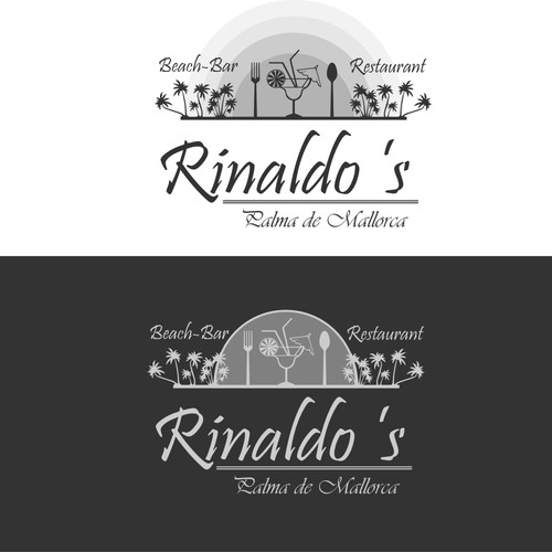 Beach bar design with the title 'Rinaldo's Beach-Bar & Restaurant at Palma de Mallorca 02'