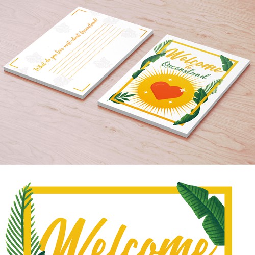 Welcome design with the title 'Welcome Card (Front/Inside)'