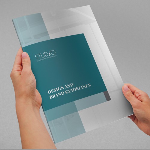 Style guide design with the title 'Brand guide for Consultancy & Design Firm'