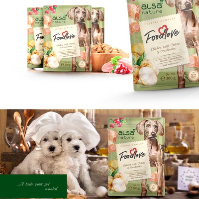 Dog food for your lovely pets, packaging design