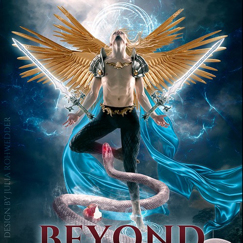 Drama book cover with the title 'Beyond Eden - Fantasy Angel Book Cover Design'