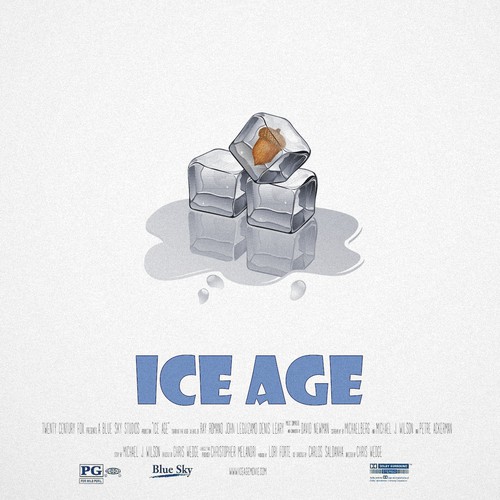 80s design with the title '80s revision of "ice age" poster'