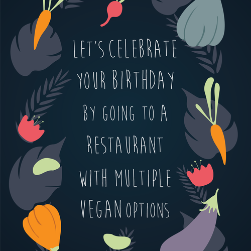 Carrot design with the title 'Greeting card'