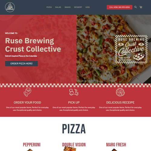 Atom design with the title 'Pizza for Square Online Order'