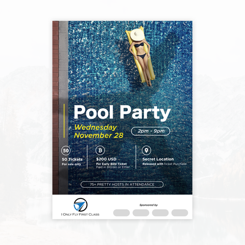 Fancy design with the title 'Pool party poster'