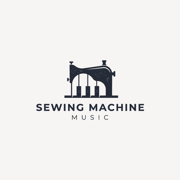 Sewing machine logo with the title 'Logo design for a composer'