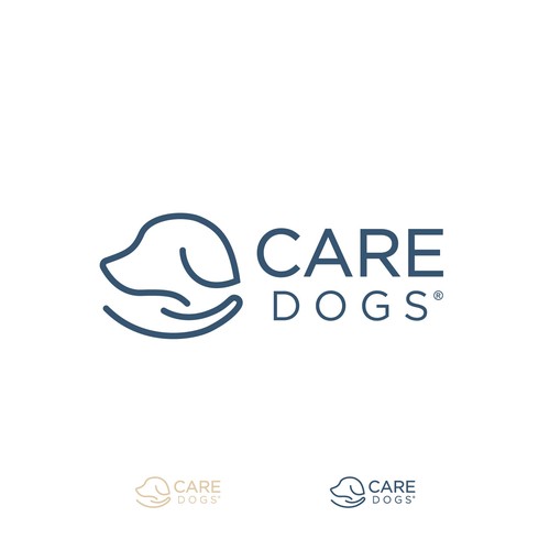 Pet care logo with the title 'Dog care company logo.'