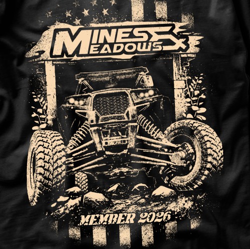 Retro design with the title 'Mines and Meadows '
