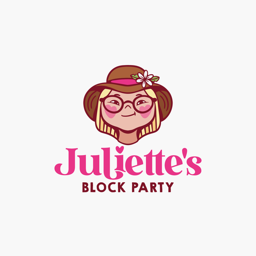 Girly logo with the title 'Juliette's Block Party Logo'