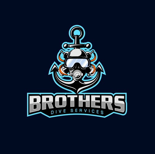 Scuba logo with the title 'Logo Design Concept Brother Dive Services'
