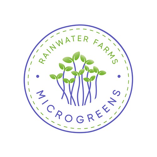 Sprout design with the title 'Rainwater Farms Microgreens'