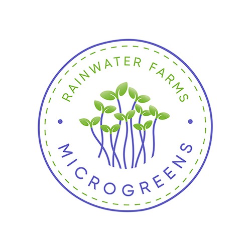 Sprout design with the title 'Rainwater Farms Microgreens'