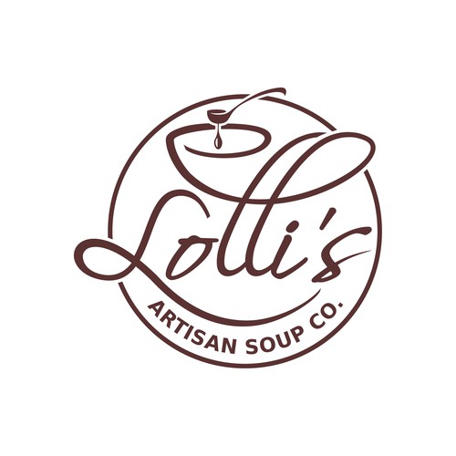 Soup design with the title 'Logo and Label Lolli's Artisan Soup Co.'