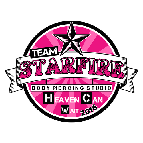 Star t-shirt with the title 'Team Starfire Body Piercing Tshirt logo'